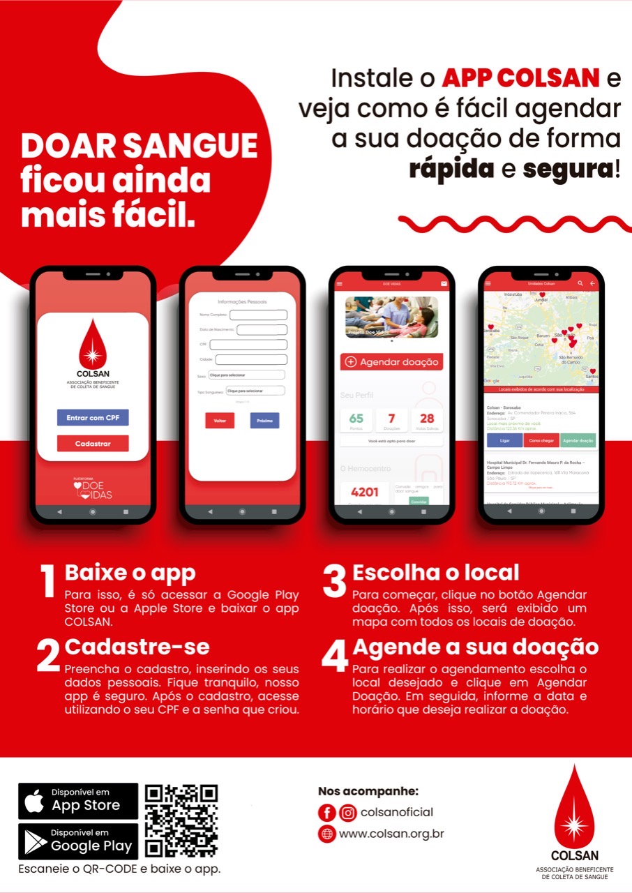 Etec desenvolve app Doe-se para estimular a doação de sangue