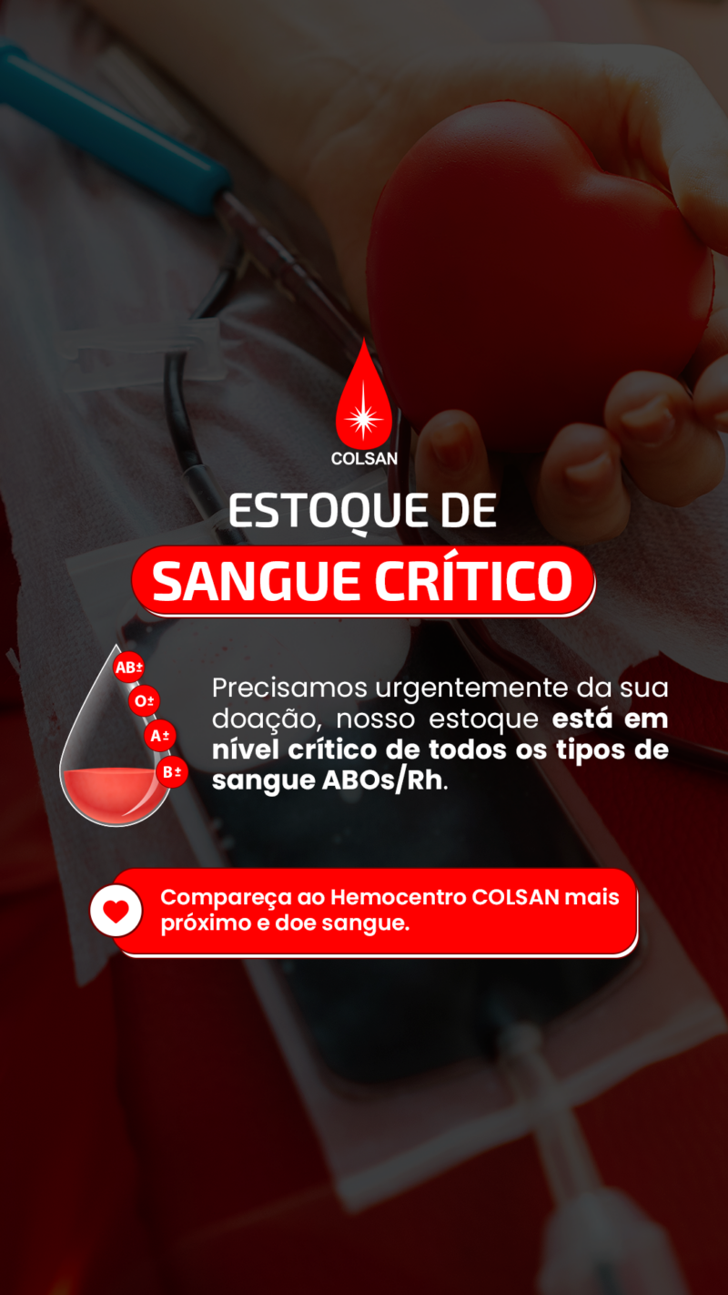 URGENTE: Estoques de sangue estado crítico