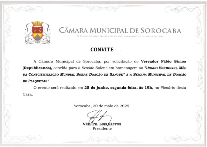 Sessão Solene em Sorocaba celebra o Junho Vermelho