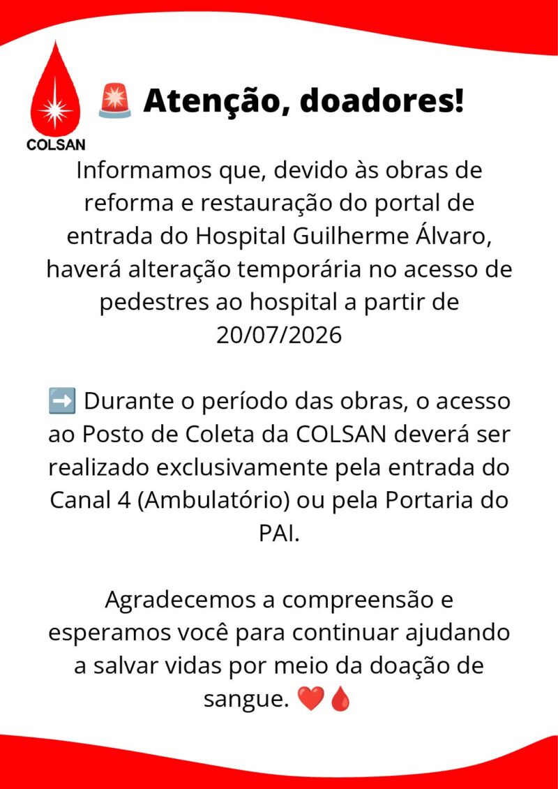 Mudança temporária da entrada do Posto de Coleta de Santos (Guilherme Álvaro)